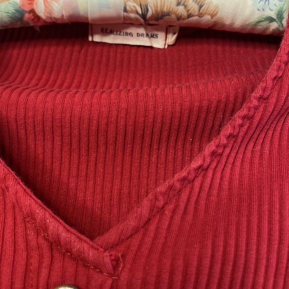 🌷 Realizing Dreams 🌷 Wine Red Ribbed Stretchy Dress - Picture 4 of 7